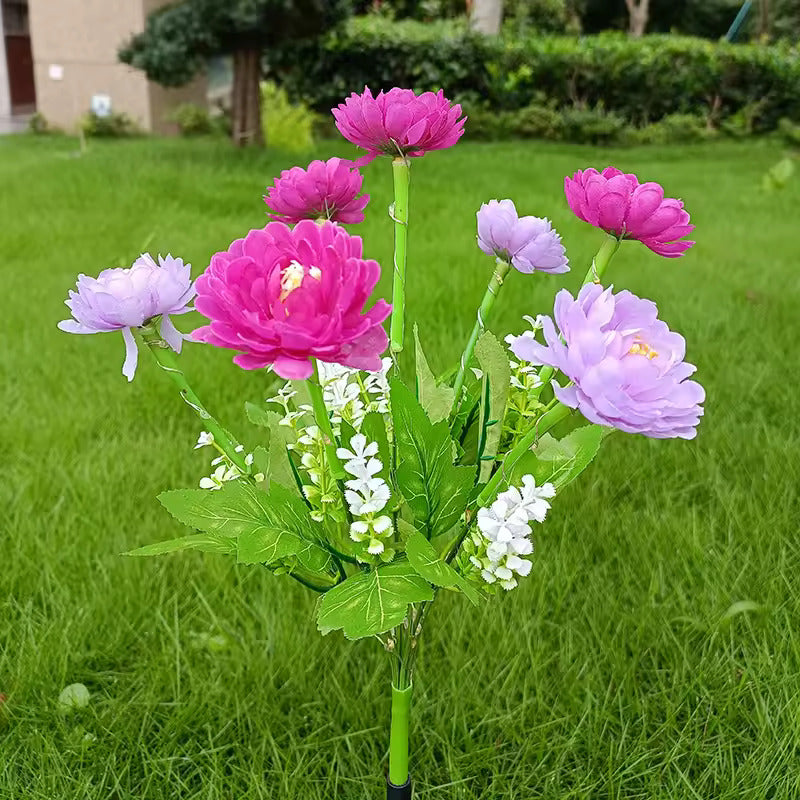 Solcelle Lotus Blomster, Lyslilla/Ceriserød